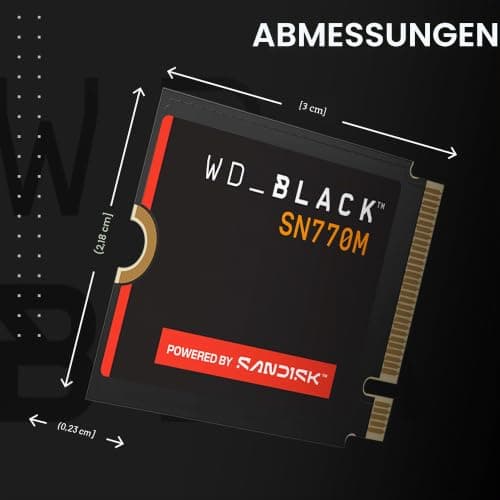WD_Black WDBDNH0010BBK-WRSN SN770M M.2 2230 NVMe SSD für Handheld-Spielgeräte, Geschwindigkeiten bis zu 5.150 MB/s, TLC 3D NAND, ideal für Steam Deck und Microsoft Surface Bild 6