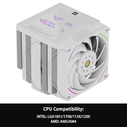 Thermalright Phantom Spirit 120 Digitaler Schnee-CPU-Luftkühler, 7 Heatpipes CPU-Kühler, Dual 120 mm PWM-Lüfter, magnetische Anziehungskraft, digitale Bildschirmabdeckung, für AM4/AM5/Intel LGA1700 Bild 4