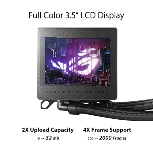 ASUS ROG Ryujin III 360 All-in-One Flüssig CPU-Kühler (3,5 Zoll LCD, Asetek-Pumpe der 8. Generation, 3x Noctua 2000 PWM 120mm-Radiatorlüfter, schwarz) Bild 6