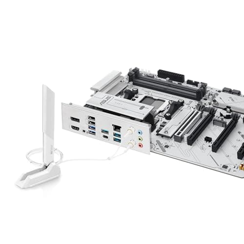 ASUS B650E MAX Gaming WiFi W - AMD B650 AM5 ATX Motherboard, White PCB, DDR5, PCIe 5.0, 3X M.2, Wi-Fi 6E, 2.5Gb LAN, USB 10Gbps Type-C, DisplayPort, HDMI™, BIOS Flashback™, Aura Sync, Advanced AI PC Bild 8