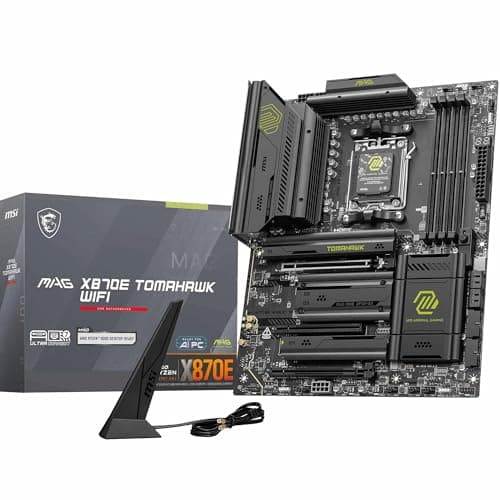 MSI MAG X870E Tomahawk WiFi Mainboard, ATX - Unterstützt AMD Ryzen 9000/8000 / 7000 Prozessoren, AM5-80A SPS VRM, DDR5 Memory Boost 8400+ MT/s (OC), PCIe 5.0 x16, M.2 Gen5, Wi-Fi 7, 5G LAN