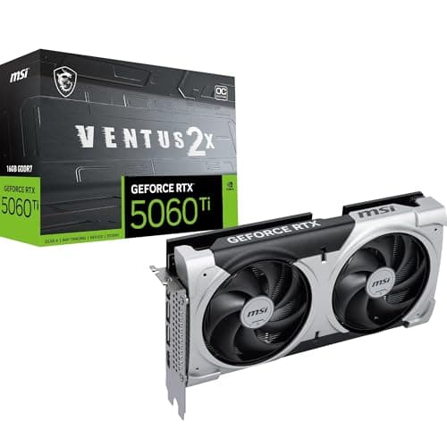 MSI GeForce RTX 5060 Ti 16G Ventus 2X OC Plus - 16GB GDDR7 (28Gbps/128-bit), PCIe 5, Boost: 2602 MHz, HDMI 2.1b, DisplayPort 2.1b, Extra Core-Pipes