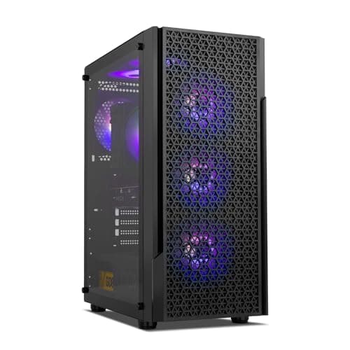 NOX Xtreme Products Infinity BETA – Micro-ATX/ITX Midi-Tower mit Seitenfenster aus gehärtetem Glas, Mesh-Front, Platz für 8 Lüfter, kompatibel mit Grafikkarten bis 300 mm, USB 3.0, Schwarz
