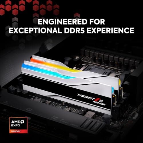 G.skill Trident Z Neo F5-6000j3036f16gx2-tz5nrw 32gb 2x16gb Ddr5 6000mhz Ram One Size 32GB (2x16GB) Weiss/opulenter Garten Bild 4