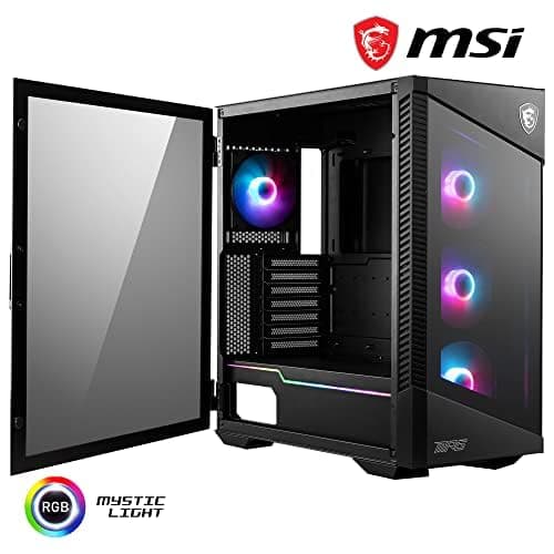 MSI MPG Velox 100R Mid-Tower PC-Gehäuse, geeignet für E-ATX Mainboards, Front aus gehärtetem Glas, 4X 120mm ARGB-Lüfter, Mystic Light, unterstützt 2X 360mm-Kühler & seitliche Lufteinlässe Bild 3