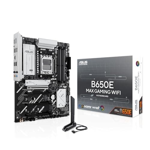 ASUS B650E MAX Gaming WiFi AMD B650 ATX Motherboard, DDR5, PCIe 5.0 Ready, 3X M.2 Slots, Wi-Fi 6E, Realtek 2.5Gb Ethernet, DisplayPort, HDMI, USB 10Gbps Type-A & Type-C, BIOS Flashback, Aura Sync Bild 2