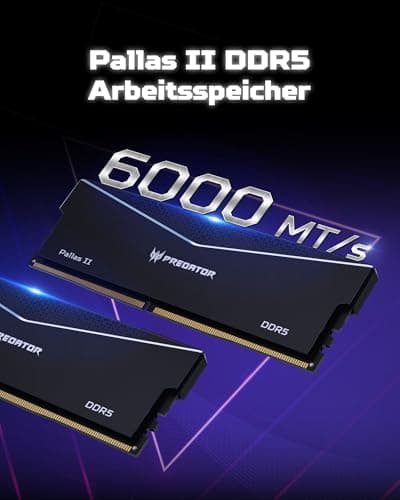 Acer Predator Pallas II DDR5 RAM 32GB (16GBx2) 6000MHz CL36 - für Intel XMP 3.0 & AMD Expo - PC Computer Gaming Arbeitsspeicher - Schwarz 32GB (16GBx2) CL36 Schwarz Bild 4