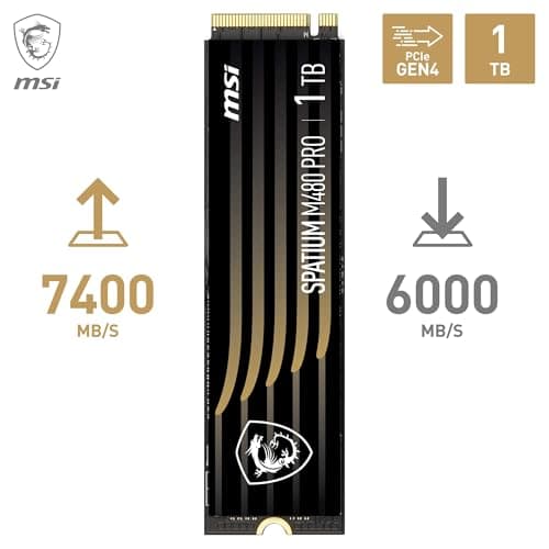 MSI SPATIUM M480 Pro PCIe 4.0 NVMe M.2 1TB 7.400 MB/s lesen, 6.000 MB/s schreiben, interne SSD Bild 4