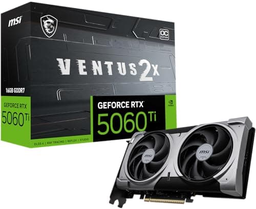 MSI Gaming RTX 5060 Ti 16G Ventus 2X OC Plus Grafikkarte (16 GB GDDR7, 128 Bit, Extreme Leistung: TBA MHz, DisplayPort x 3 2.1a, HDMI 2.1b, NVIDIA Blackwell Architektur) Bild 2