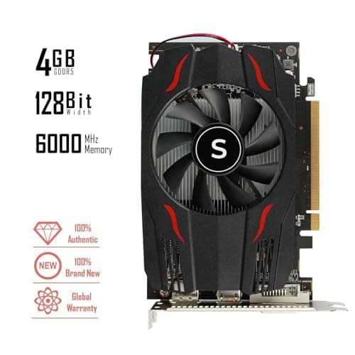 Radeon RX 550 Grafikkarte, 4GB, GDDR5, 128-Bit, DisplayPort DVI-D HDMI, ITX Design, PC Graphics Card Gaming, Support 4K Display, Computer GPU Single Fan Bild 4