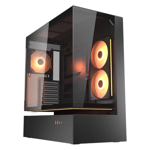 Cougar CFV235 ARGB Gaming-Gehäuse – MidTower ATX/CEB, 270° Airflow, 4× ARGB- PWM Lüfter, GPU bis 430 mm, USB-C (schwarz)