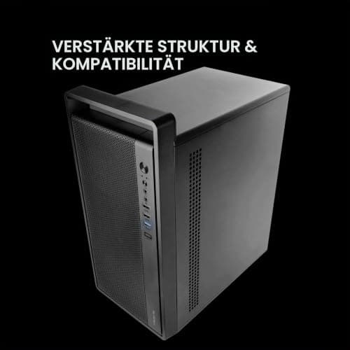 Tacens Fortis II, Mini-Tower PC MicroATX, Vollständige Mesh-Front für Hohen Luftdurchsatz, 1x Leiser 120mm FDB-Rücklüfter, Kompakter SPCC-Stahlgehäuse, Integrierter Tragegriff, Schwarz Bild 6