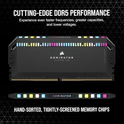 CORSAIR Dominator Platinum RGB DDR5 RAM 32GB (2x16GB) Bis zu 6000MHz CL36-44-44-96 1.35V Intel XMP 3.0 Desktop-Arbeitsspeicher – Schwarz (CMT32GX5M2E6000C36) Bild 6