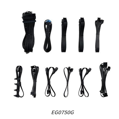 Lian Li Edge Gold 750 PC Netzteil Schwarz, 750 Watt ATX Netzteil, PCIe 5.1, ATX 3.1 PSU | 80 Plus Gold, modular, Sleeved Cable Kit, 12VHPWR für NVIDIA RTX, leiser Lüfter 750W Schwarz Bild 4