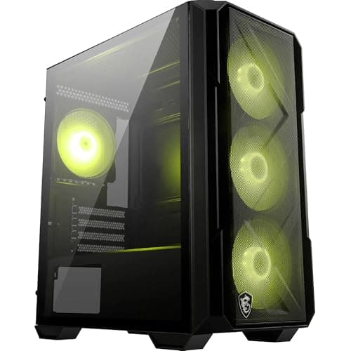 MAG Forge M120R Airflow - Mini-Tower PC-Gehäuse - Hoher Luftstrom, Micro-ATX-Kapazität, 240 mm Radiator-Unterstützung, Vier vorinstallierte ARGB-Lüfter, gehärtetes Glas-Seitenteil - Schwarz