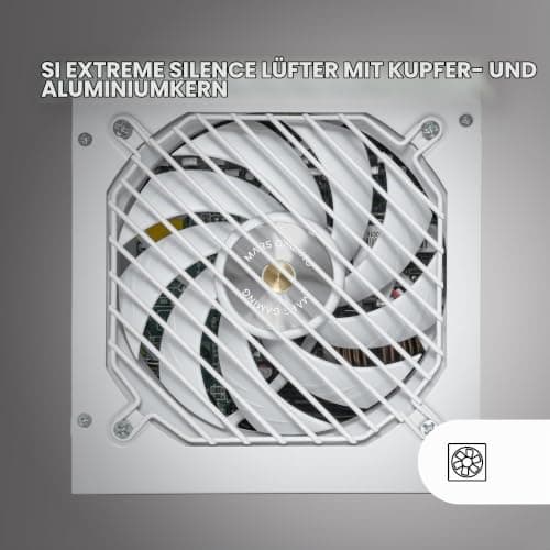 MARSGAMING MPB750SI, PC-ATX-Netzteil 750W, 7 Jahre Garantie, 80Plus Bronze 230V, 90% Effizienz, SI Extreme Silence Lüfter mit Kupferkern, AI2-RPM-, DC-DC- und SMD-Technologien, Weiß MPB750SIW Bild 4
