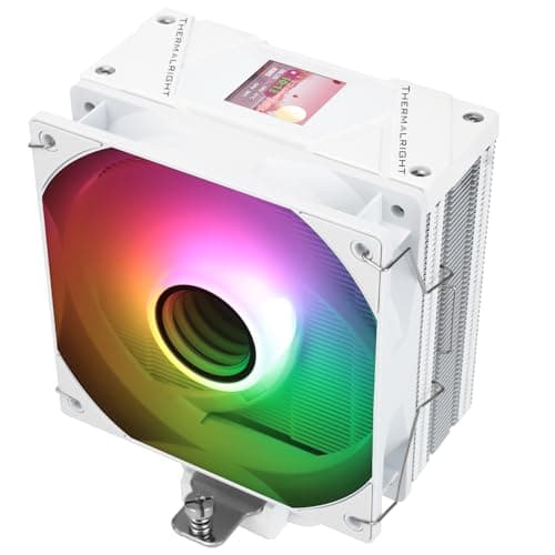 Thermalright Assassin Spirit 120 Vision ARGB White CPU-Kühler,Computer-Kühlkörperkühler 4 Heatpipes,PC-Bildschirm CPU-Kühlung mit 1,54 Zoll,240x240 Auflösungsvermögen, für AM4/AM5 und LGA1700/1851
