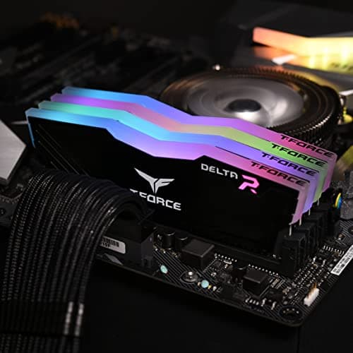 TEAMGROUP Team T-Force Delta RGB DDR4 Gaming Memory, 2 x 8 GB, 3600 MHz, 288 Pin DIMM, Black 16GB (8GBx2) - 3600MHz C18 Black Bild 4