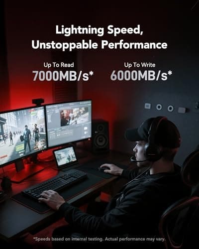 Lexar EQ790 4TB Interne SSD mit Kühlkörper, M.2 2280 PCIe Gen4x4 NVMe SSD, 7000 MB/s Lesen, für Intensive Workloads, PS5 & PC Gaming, Leistungsstarkes internes Solid State Laufwerk EQ790 with Heatsink 4TB Bild 6