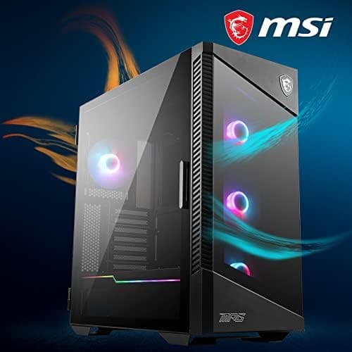 MSI MPG Velox 100R Mid-Tower PC-Gehäuse, geeignet für E-ATX Mainboards, Front aus gehärtetem Glas, 4X 120mm ARGB-Lüfter, Mystic Light, unterstützt 2X 360mm-Kühler & seitliche Lufteinlässe Bild 5