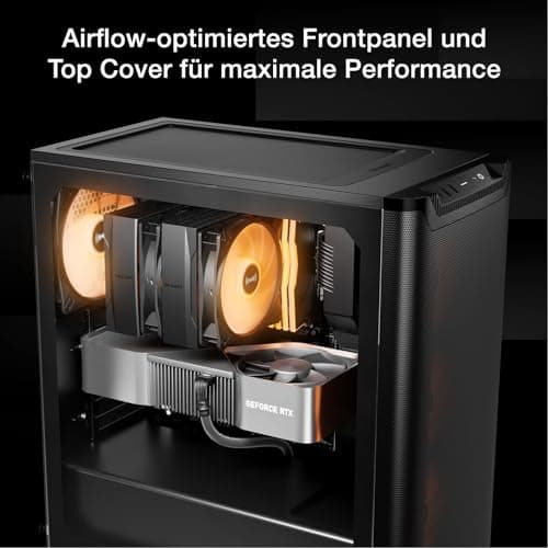 be quiet! Pure Base 501 LX Black PC-Gehäuse, 4 vorinstallierte Light Wings PWM-Lüfter, ARGB-Beleuchtung, ARGB-Controller und PWM-Hub, hoher statischer Druck, USB 3.2 Gen. 2 Type C, geräumiges Design Bild 4
