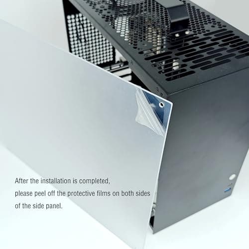 V500 Mini Tragbares M-ATX/ITX Computergehäuse, Mini-Tower-Gehäuse, Vollseitiges transparentes Acryl-DIY-Desktop-Gehäuse mit Griff, unterstützt 320 mm GPU-Größe(Weiß-2.0) Bild 4