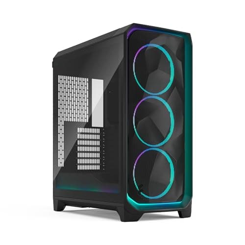 Fractal Design Meshify 3 Ambience Pro RGB Black TG Light Tint - Gaming Computer-Gehäuse – Facetten-Mesh-Front – Gen 2 ARGB Beleuchtung via Adjust Pro Hub – DREI RGB Momentum 14 Lüfter enthalten Meshify 3 Ambience Pro RGB Schwarz Bild 2