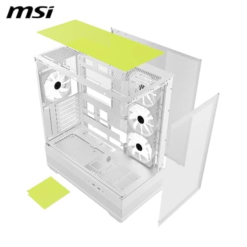 MSI MAG PANO 110R PZ Weiß – Mid-Tower-Gaming-PC-Gehäuse – Unterstützt GPUs mit Einer Länge von bis zu 400 mm, herausnehmbare Staubfilter, USB 20 Gbit/s (Typ C), Back-Connect-ATX- und Micro-ATX Bild 6
