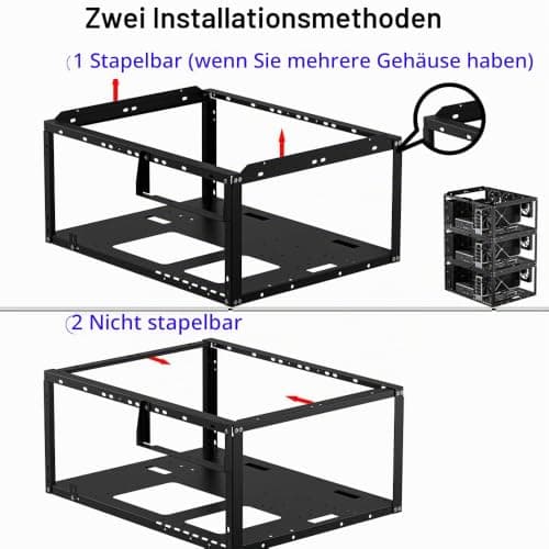 PC Test Bench, Open Air PC Gehäuse, Open Frame Computer Chassis, Techbench Server Rack Mount PC Gehäuse für ETAX ATX MATX ETAX X79 X99 Micro ATX Motherboards (stapelbar) Bild 4