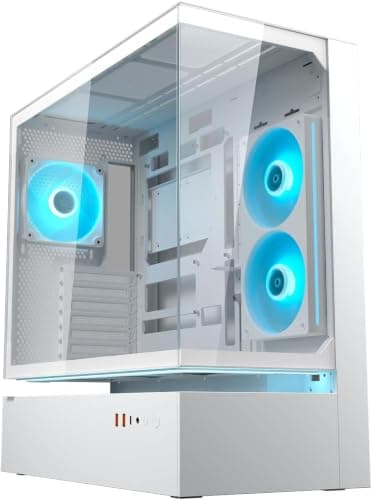 Cougar CFV235 ARGB Gaming-Gehäuse – MidTower ATX/CEB, 270° Airflow, 4× ARGB- PWM Lüfter, GPU bis 430 mm, USB-C (Weiß) (Weiß) Bild 3