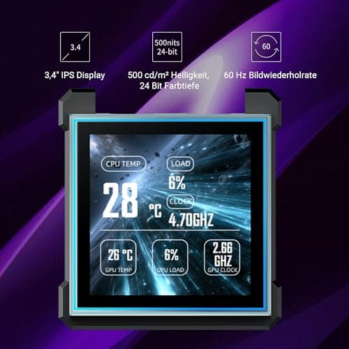 Lian Li HydroShift II LCD-S 360 UNI FAN CL Weiß | 360 mm AiO-Wasserkühlung mit 3,4" IPS-Display – Leistungsstarke Kühlung mit atemberaubender RGB-Beleuchtung Bild 4