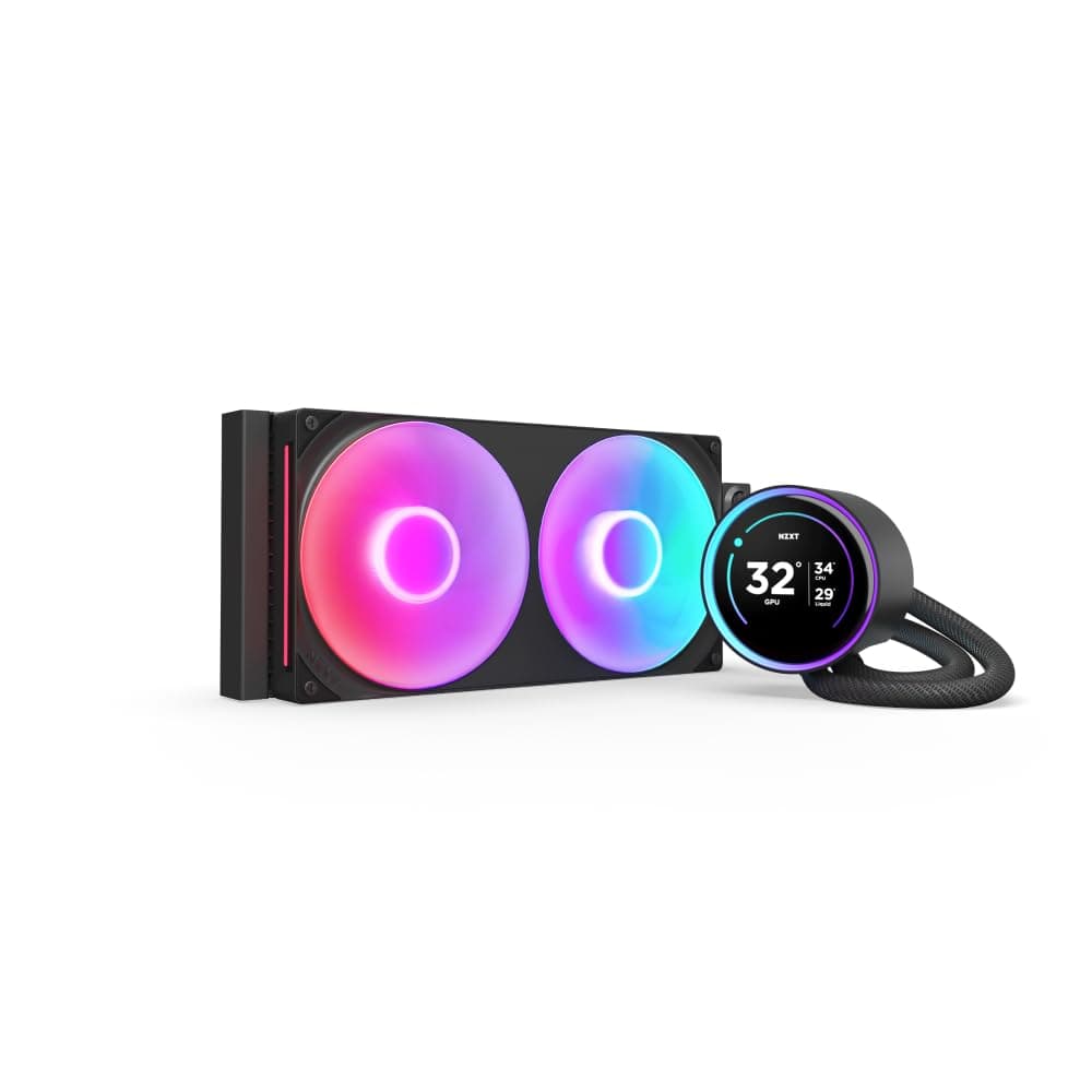 NZXT Kraken Serie – AIO CPU-Flüssigkeitskühler – Anpassbares LCD-Display – Hochleistungs-Lüfter – Kompatibel mit Intel® & AMD® Sockel – Elite 280 RGB – Schwarz Kraken Elite RGB 2024 280mm Schwarz