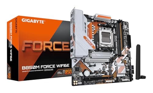 GIGABYTE B850M Force WIFI6E Mainboard – Unterstützt AMD Ryzen 9000 Serie Prozessoren, 8+2+2 Phasen Digital-VRM, bis zu 9600 MHz DDR5 (OC), 1 x PCIe 5.0 M.2 + 2 x PCIe 4.0 M.2, Wi-Fi 6E, 2.5 GbE LAN