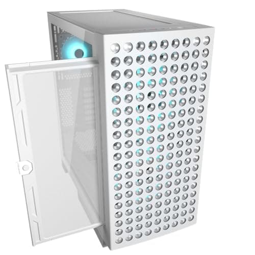 Cougar Airface ECO RGB Mid Tower Gaming Chassis: Kegelförmige Lüftungsschlitze, vorinstallierte 2 x Frontlüfter, 180 mm PWM Kühllüfter, Schnellschiebe-Staubfilter, modularer Front-I/O, vertikaler Bild 4