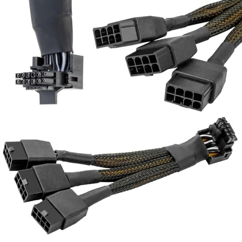 16 AWG PCIE 5.0 12VHPWR 600W 3x8 Pin auf 16Pin (12+4Pin) 90 Grad rechtwinkliges Adapterkabel für Grafikkarte RTX 4090 4080 3090TI 4070Ti (Typ B) Bild 2