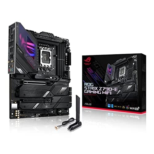 ASUS ROG Strix Z790-E Gaming WiFi Mainboard Sockel Intel LGA1700 (ATX, DDR5 Speicher, 5X M.2, PCIe 5.0, WiFi 6E, AI Overclocking, Aura Sync)