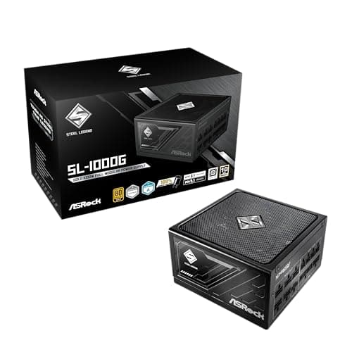 ASRock Steel Legend SL-1000G, 1000W ATX Netzteil, 80+ Gold Zertifizierung, Schwarz Bild 2