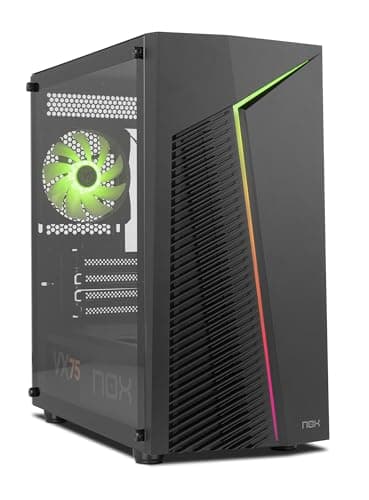NOX Xtreme Products Infinity Zeta – Micro ATX/ITX Mini-Tower mit dynamischem ARGB Rainbow, Seitenteil aus gehärtetem Glas, Platz für 6 Lüfter, kompatibel mit Grafikkarten bis 310 mm, USB 3.0, Schwarz