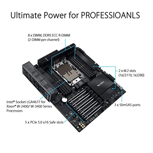 ASUS Pro WS W790-ACE Workstation Mainboard Sockel Intel LGA 4677 (CEB-Mainboard, PCIe 5.0, DDR5, USB 3.2 Gen 2) Pro ACE W790 Bild 4