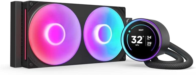 NZXT Kraken Serie – AIO CPU-Flüssigkeitskühler – Anpassbares LCD-Display – Hochleistungs-Lüfter – Kompatibel mit Intel® & AMD® Sockel – Elite 280 RGB – Schwarz Kraken Elite RGB 2024 280mm Schwarz Bild 7
