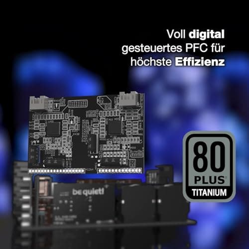 be quiet! Dark Power Pro 13 1300W, ATX 3.0, 80 Plus Titanium, Digital-Steuerung, nahe unhörbarer Silent Wings Lüfter, für PCIe 5.0 und PCIe 6+2 Grafikkarten, 2X 12VHPWR Kabel enthalten, BN331 Bild 6