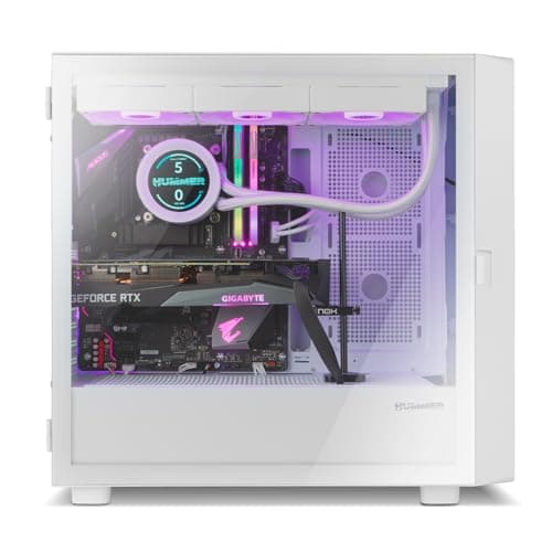 NOX Xtreme Products Hummer BIOS White – ATX/Micro-ATX/ITX Midi-Tower mit 8"-LCD-Display, Front Metal Mesh, Seitenfenster aus gehärtetem Glas, Platz für 11 Lüfter, USB-C/USB 3.0, Weiß Bild 6