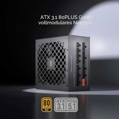 CPS Netzteil Vollmodular, 750W ATX 3.1, 80 Plus Gold Zertifiziert, PCIe 5.1 12V-2×6, japanische Kondensatoren, Ultra-Flexible Kabel, 5 Jahre Garantie (KN750) Bild 2