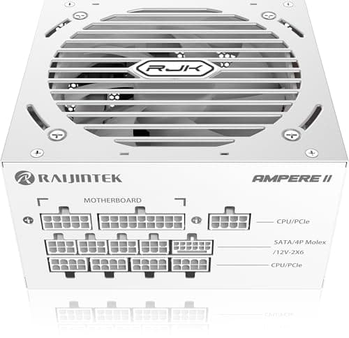 RAIJINTEK Ampere II 1200W Netzteil, 80 Plus Platin, ATX 3.1, Vollmodular, PCIe 5.1 12V-2x6 Anschluss, Kompaktes Design, 10 Jahre Garantie – Weiß Bild 8