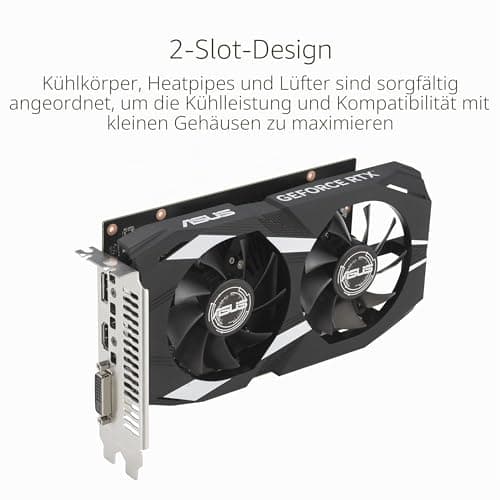 ASUS GeForce RTX 3050 LP BRK OC Edition 6GB GDDR6 (IP5X Staubdicht, Dual Kugellager, Edelstahlhalterung, PCIe 4.0, DLSS 3, HDMI 2.1, DisplayPort 1.4a, DVI-D und mehr) Dual RTX 3050 OC 6GB weiß Bild 6