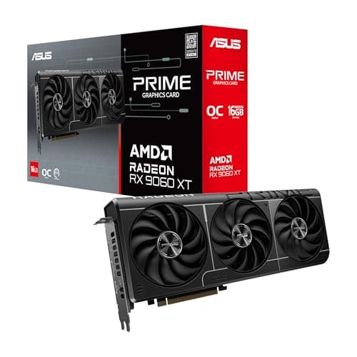 ASUS Prime Radeon RX 9060 XT OC Edition, AMD, 16GB - GDDR6 Gaming Grafikkarte (Radeon RX9060XT, RDNA 4 Architektur, PCIe 5.0, 1x HMDI 2.1b, 2X DisplayPort 2.1a, PRIME-RX9060XT-O16G)