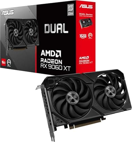 ASUS Dual Radeon RX9060XT 16G GDDR6 Gaming Grafikkarte (AMD Radeon RX9060XT, AMD RDNA 4 Architektur, 2,5-Slot Design, DUAL BIOS, PCIe 5.0, 1x HMDI 2.1b, 2X DisplayPort 2.1a, DUAL-RX9060XT-16G) Bild 2