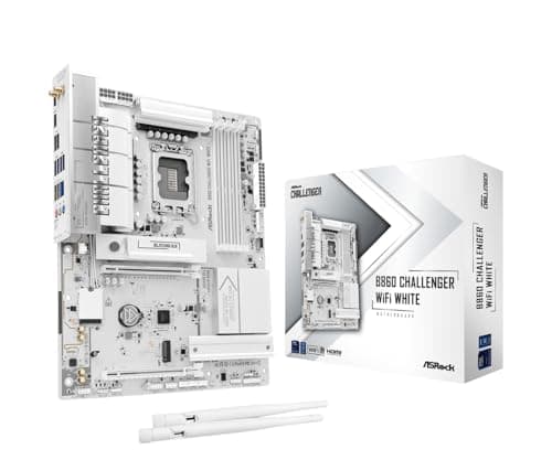 ASRock B860 Challenger WiFi White Mainboard LGA1851 ATX DDR5 bis 256GB WiFi 7 2.5G LAN