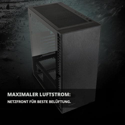 Kolink Observatory HF Mesh Core PC-Gehäuse – Schwarz | ATX Midi-Tower mit Mesh-Front & Glas-Seitenteil, Exzellenter Airflow, 360 mm Radiator-Support, Kabelführung Bild 4