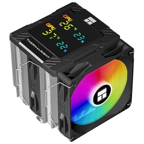 Thermalright TR Peerless Assassin 120 Digital ARGB Black CPU-Luftkühler, Digitale Bildschirmabdeckung, 6 Heatpipes, 162mm Höhe, für AM4/AM5, Intel LGA1700/1851/115X/1200, PC-Kühler Schwarz